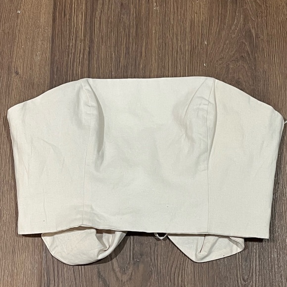 Hutch for Anthropologie strapless top Big Bow in back Womens size 12 Linen blend - Picture 3 of 9